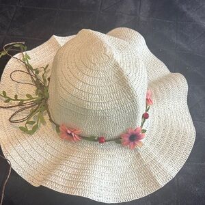 Floral White Sun Hat